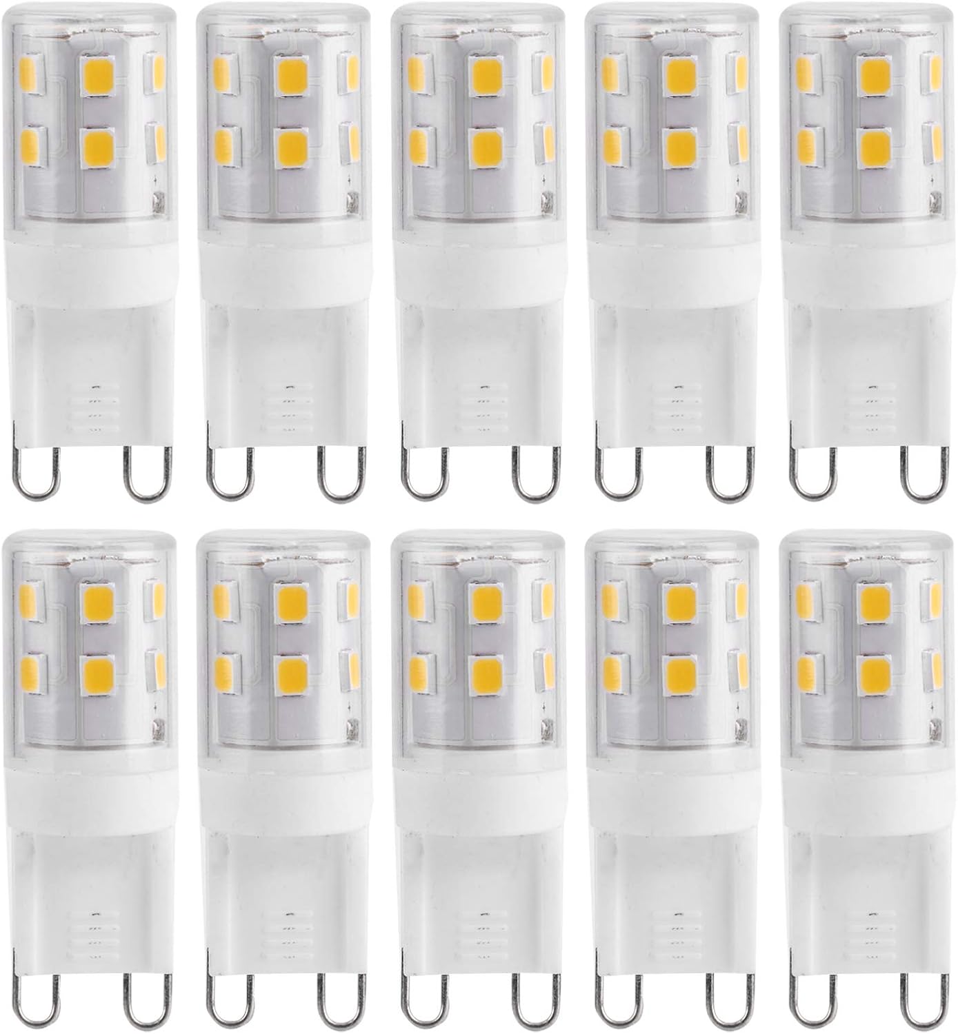 10pcs G9 2W 16LED Mini LED Bulbs, Ceramic Base, Eye Protection, Dimmable Design, Energy Saving Equivalent to V1237-ZY-203-5469