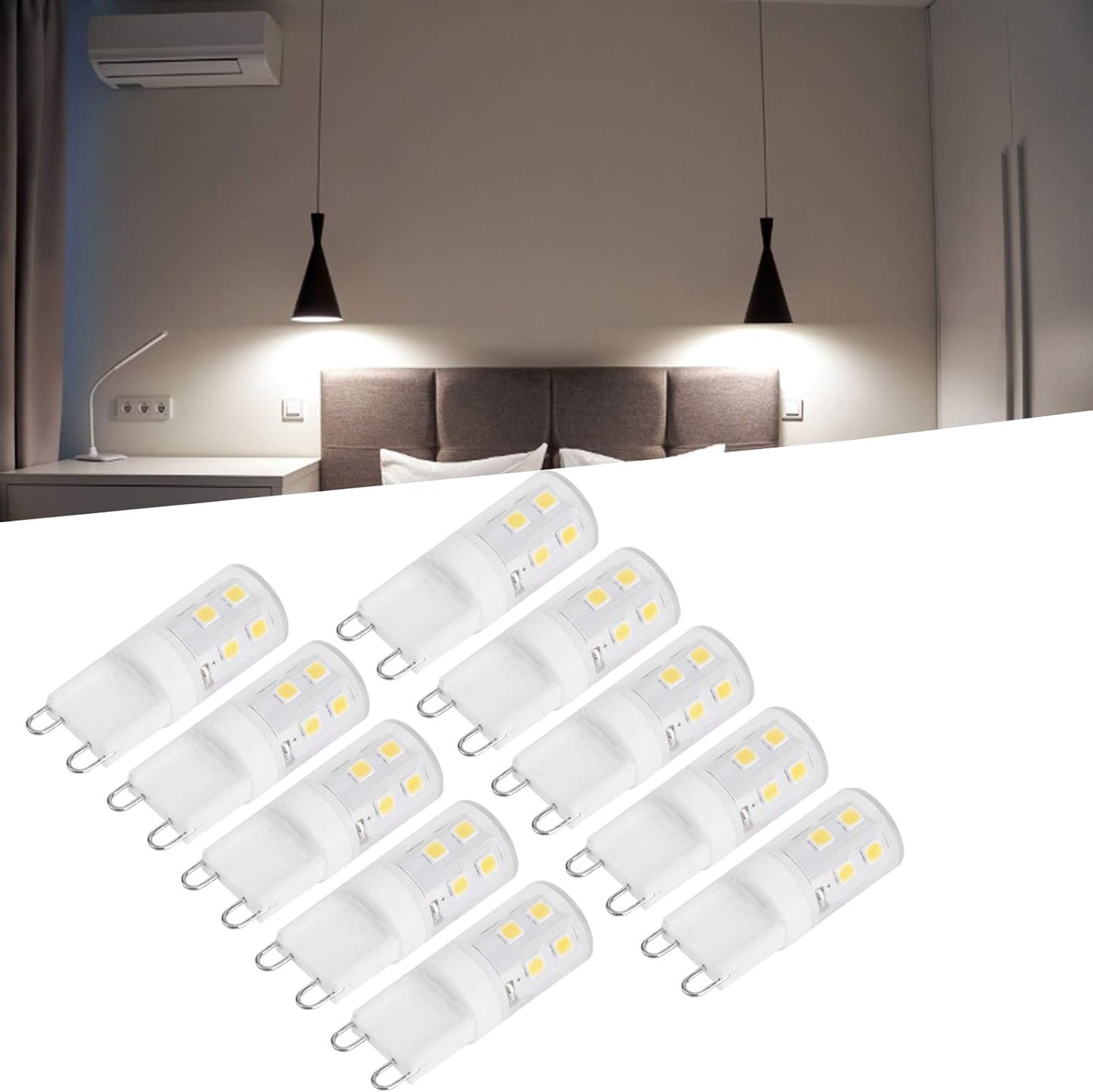 10pcs G9 2W 16LED Mini LED Bulbs, Ceramic Base, Eye Protection, Dimmable Design, Energy Saving Equivalent to V1237-ZY-203-5469