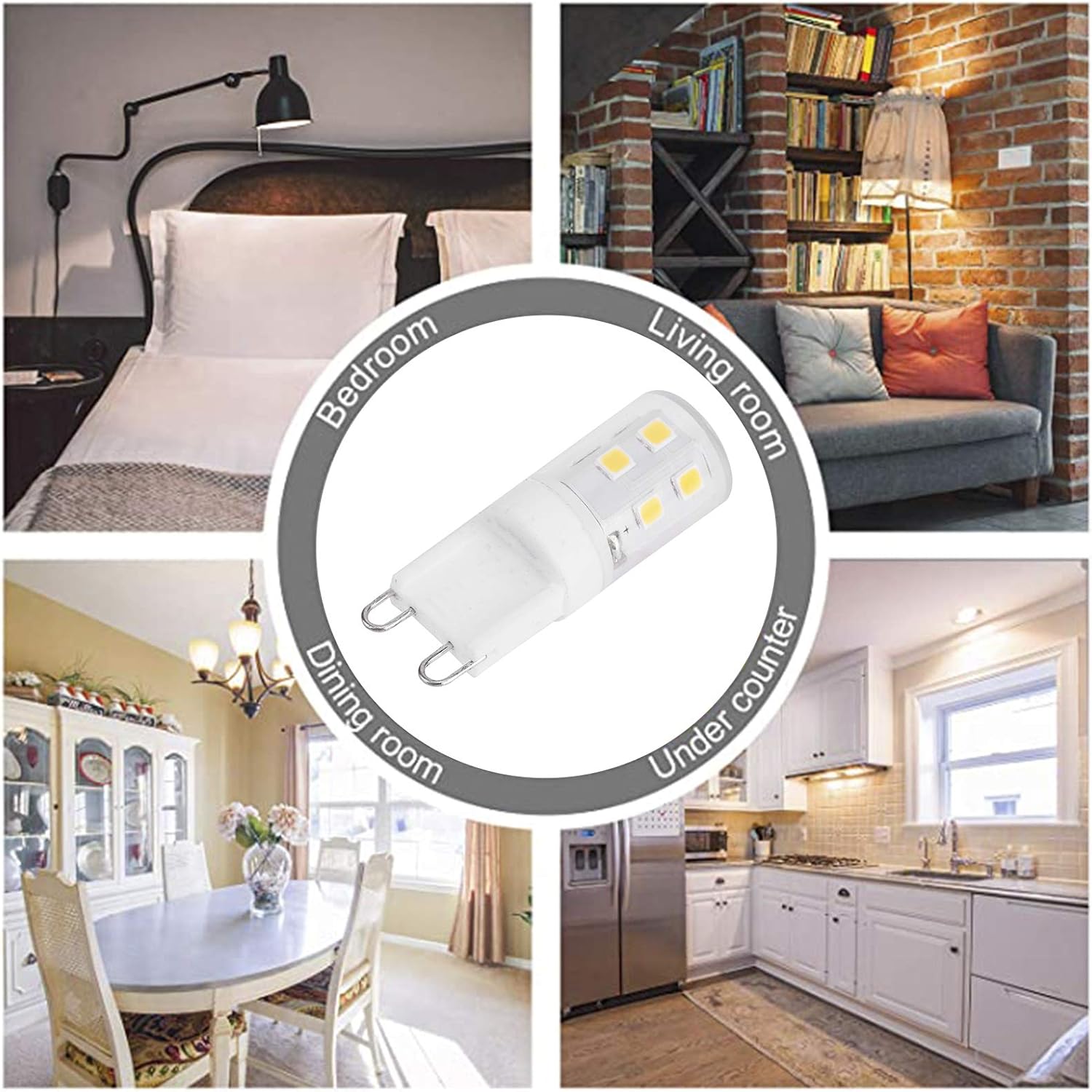 10pcs G9 2W 16LED Mini LED Bulbs, Ceramic Base, Eye Protection, Dimmable Design, Energy Saving Equivalent to V1237-ZY-203-5469