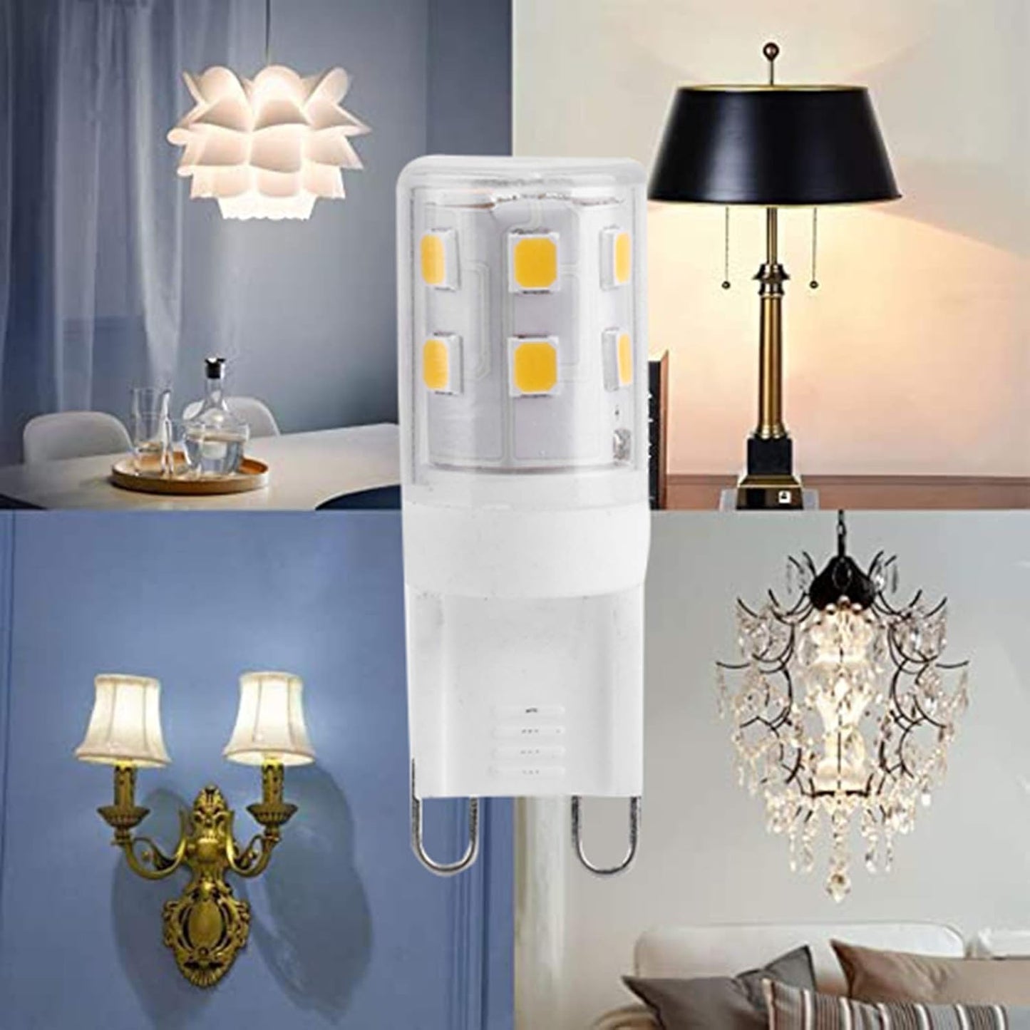 10pcs G9 2W 16LED Mini LED Bulbs, Ceramic Base, Eye Protection, Dimmable Design, Energy Saving Equivalent to V1237-ZY-203-5469