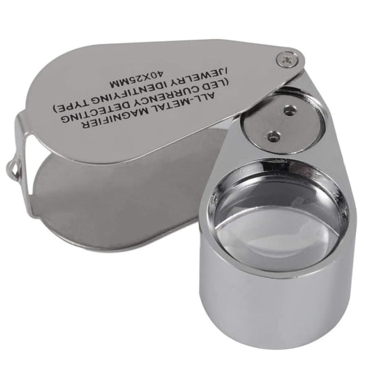 Jewelers Loupe 40X Magnification Metal Foldable Loupe with LED & UV Light V1237-ZY-203-5481