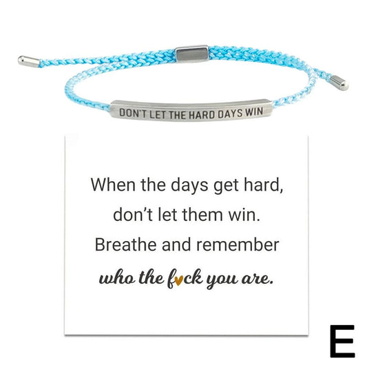 CTDWNT Don't let the tough days win bracelet for women and men, Inspira blue onesize V1237-ZY-203-5482