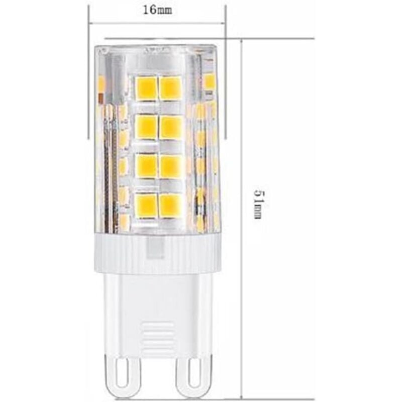 G9 LED Bulbs, Warm White 3000K 5W Light Equivalent 40W Halogen Bulbs 420 Lumen Non-Dimmable, 10-Pack V1237-ZY-203-5487