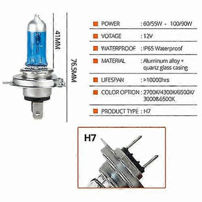 10x H7 100w 8500k Xenon White Halogen Bulbs Power Hid Bulbs 12v Car Lamps V1237-ZY-203-5491