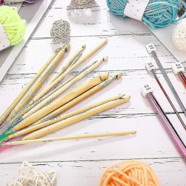 23-piece Tunisian crochet hook set with pearl, carbonized bamboo crochet hook [CO] V1237-ZY-203-5497