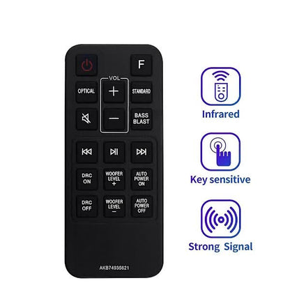 Replacement Remote Control AKB74935621 for LG Soundbar SJ2 SJ2.AEUSLLK SJ2.DEUSLLK V1237-ZY-203-5500