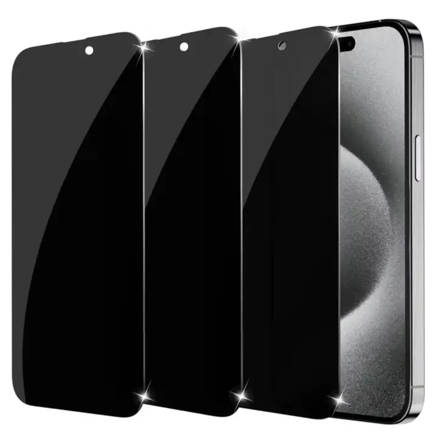 New 3-pack Compatible with iPhone 16 Pro Max Privacy Tempered Glass Screen Protector V1237-ZY-203-5507