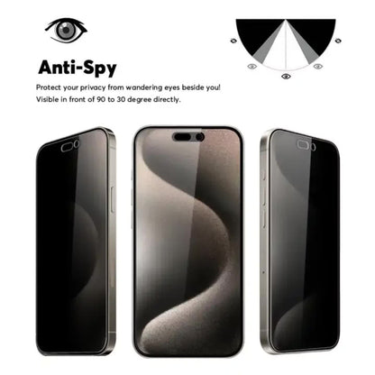 New 3-pack Compatible with iPhone 16 Pro Max Privacy Tempered Glass Screen Protector V1237-ZY-203-5507