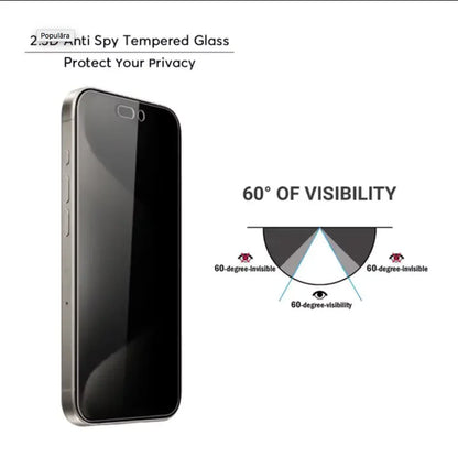 New 3-pack Compatible with iPhone 16 Pro Max Privacy Tempered Glass Screen Protector V1237-ZY-203-5507