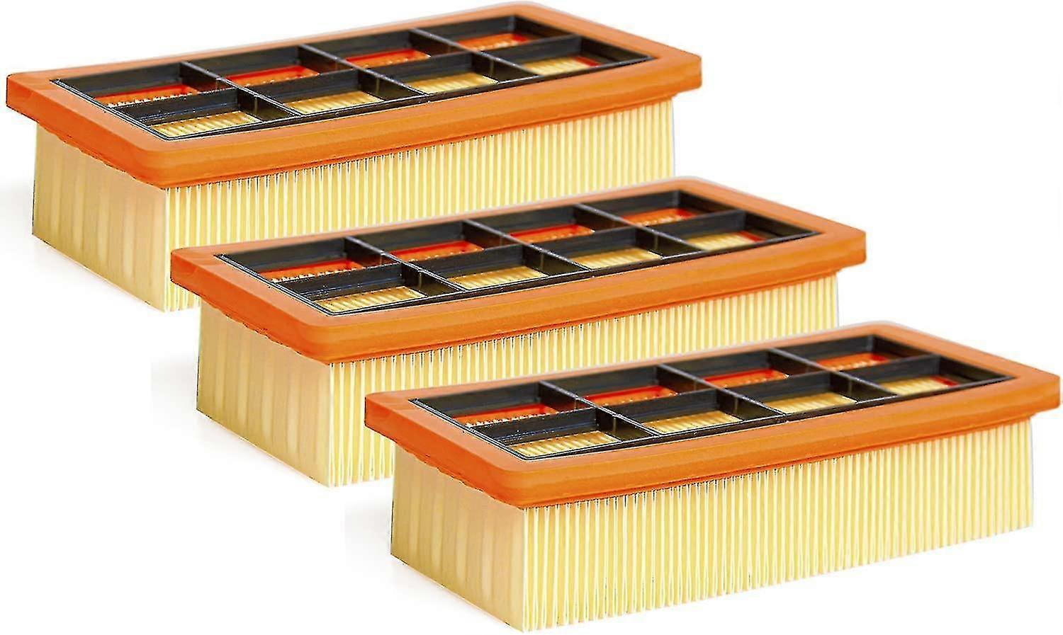 3-pack flat pleated filter for Karcher vacuum cleaners AD 3200, AD 3 Premium and AD 4 Premium, 6.415-953.0 V1237-ZY-203-5512