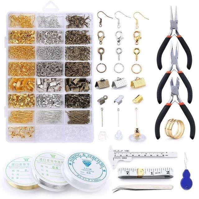 Jewelry Making Mega Kit with Pliers, Wire, Rings, MultiColor V1237-ZY-506-0007
