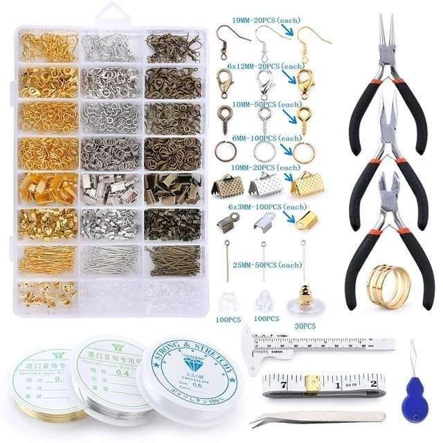 Jewelry Making Mega Kit with Pliers, Wire, Rings, MultiColor V1237-ZY-506-0007