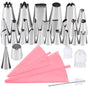 27pcs Pink Tulle Set Liquor Tips Bag Connector, Cake Tool V1237-ZY-506-0011