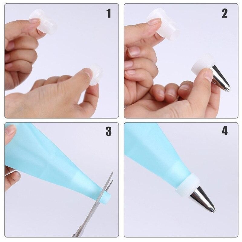 27pcs Liquor Tips, Bag & Connector Cake Decorating Tool Set, Turquoise V1237-ZY-506-0012