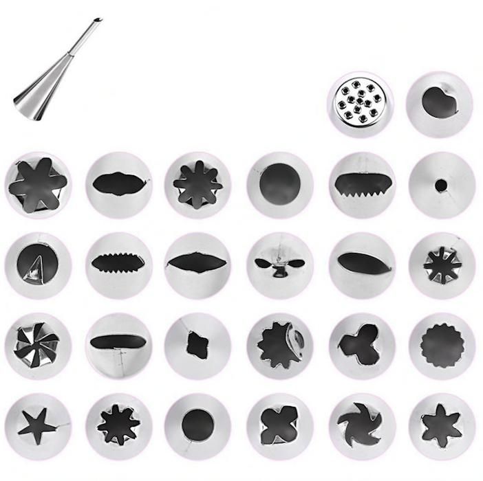 27pcs Liquor Tips, Bag & Connector Cake Decorating Tool Set, Turquoise V1237-ZY-506-0012