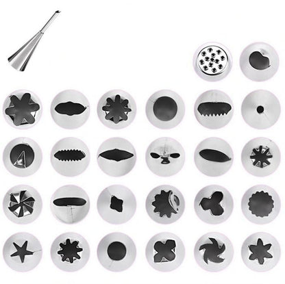 27pcs Liquor Tips, Bag & Connector Cake Decorating Tool Set, Turquoise V1237-ZY-506-0012