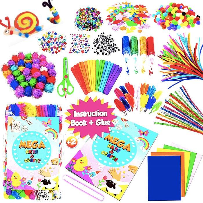 Mega Craft Kit with Pipe Cleaners Moving Eyes Balls, Multicolor V1237-ZY-506-0019