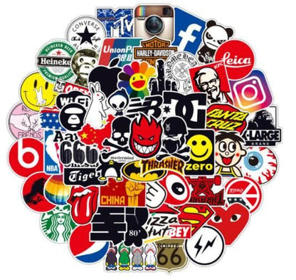 100pcs MultiColor Fashion Graffiti Stickers, Waterproof for Laptop Luggage Skate V1237-ZY-506-0024