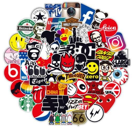 100pcs MultiColor Fashion Graffiti Stickers, Waterproof for Laptop Luggage Skate V1237-ZY-506-0024