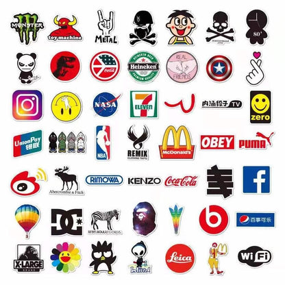 100pcs MultiColor Fashion Graffiti Stickers, Waterproof for Laptop Luggage Skate V1237-ZY-506-0024