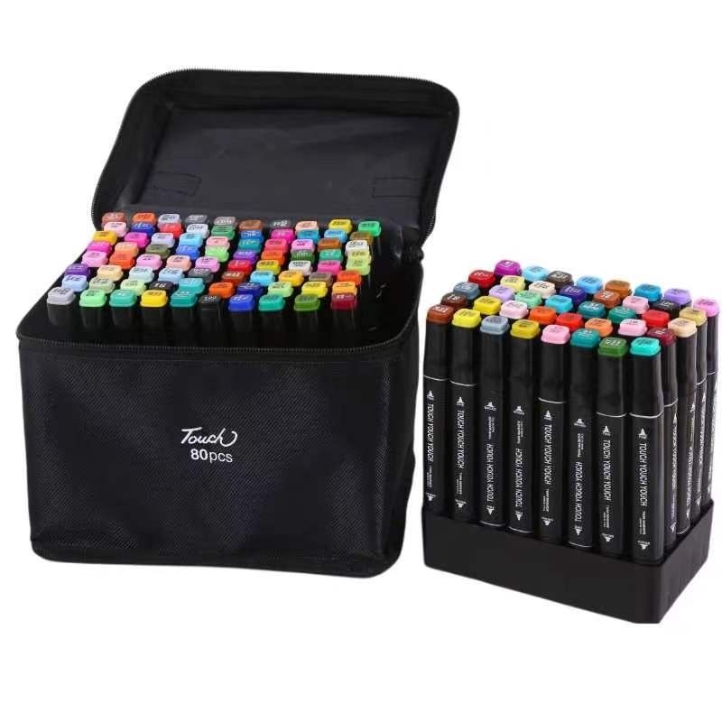 80-Pack Double-Sided MultiColor Marker Pens with Case V1237-ZY-506-0034