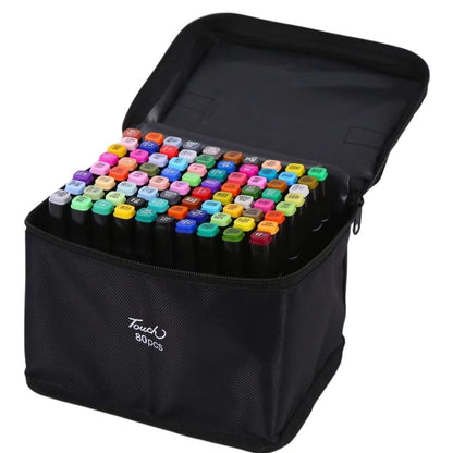80-Pack Double-Sided MultiColor Marker Pens with Case V1237-ZY-506-0034
