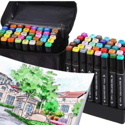 80-Pack Double-Sided MultiColor Marker Pens with Case V1237-ZY-506-0034