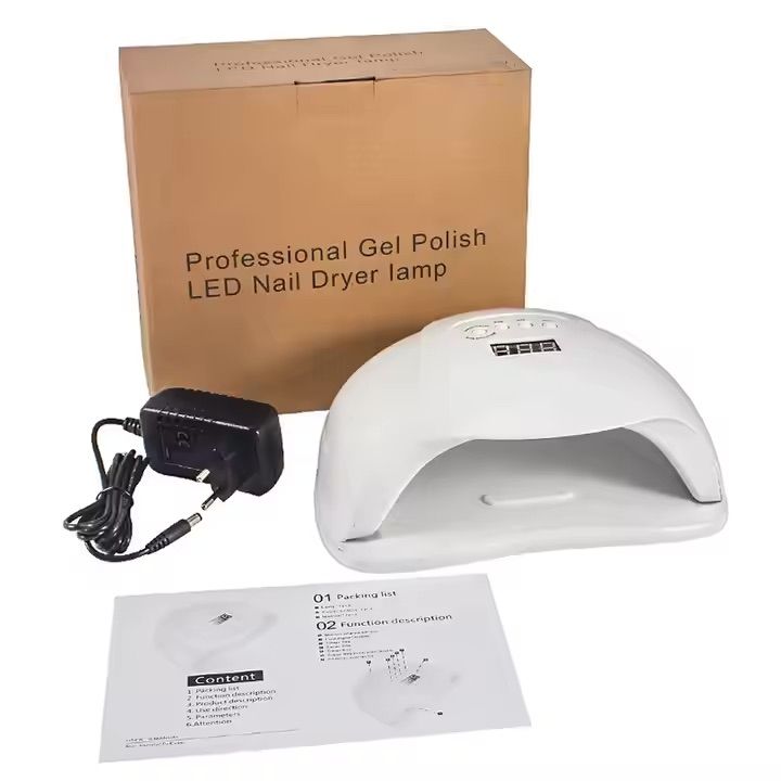 UV LED Nail Lamp 54W with 10s 30s 60s 99s Timer, White V1237-ZY-506-0036