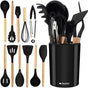 12pcs Black Heat Resistant Silicone Kitchen Utensils Set V1237-ZY-506-0037