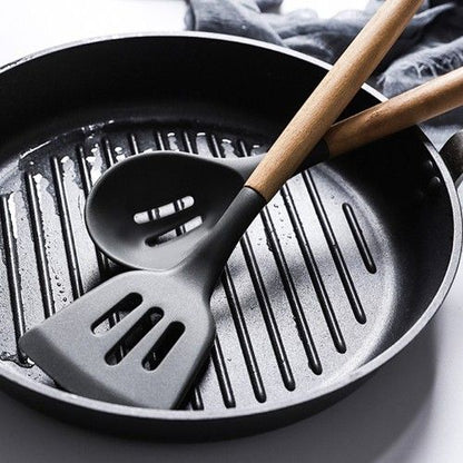 12pcs Black Heat Resistant Silicone Kitchen Utensils Set V1237-ZY-506-0037