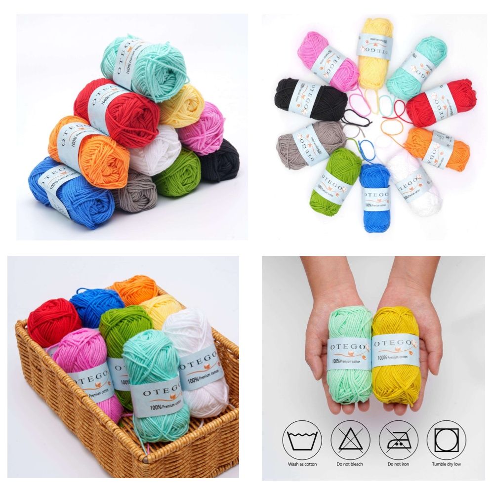 20-pack Cotton Knitting Crochet Yarn, 49m/roll, MultiColor V1237-ZY-506-0041