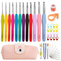 45-Piece Crochet Kit with Hooks, Markers, Tape Measure, MultiColor V1237-ZY-506-0047