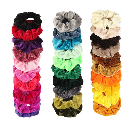 36pcs MultiColor Velvet Hair Scrunchies, Hair Ties, Hair Bands V1237-ZY-506-0048