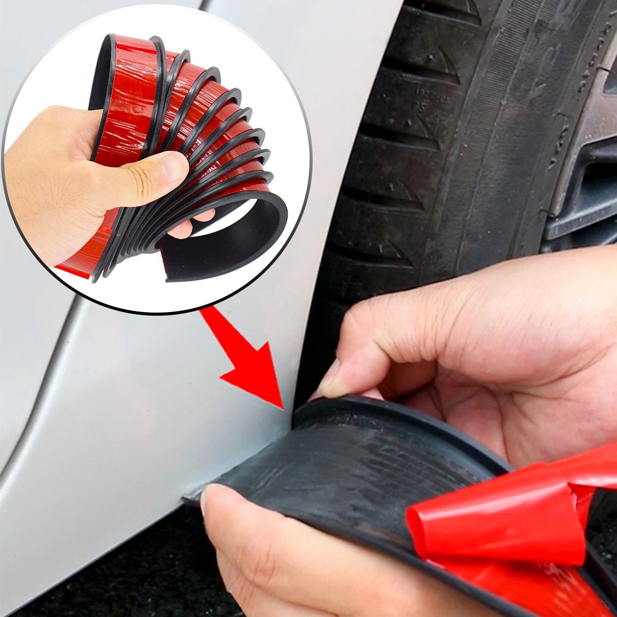 1.5m Universal Fender Flares Car Wheel Arch Mudguards, Black V1237-ZY-506-0050