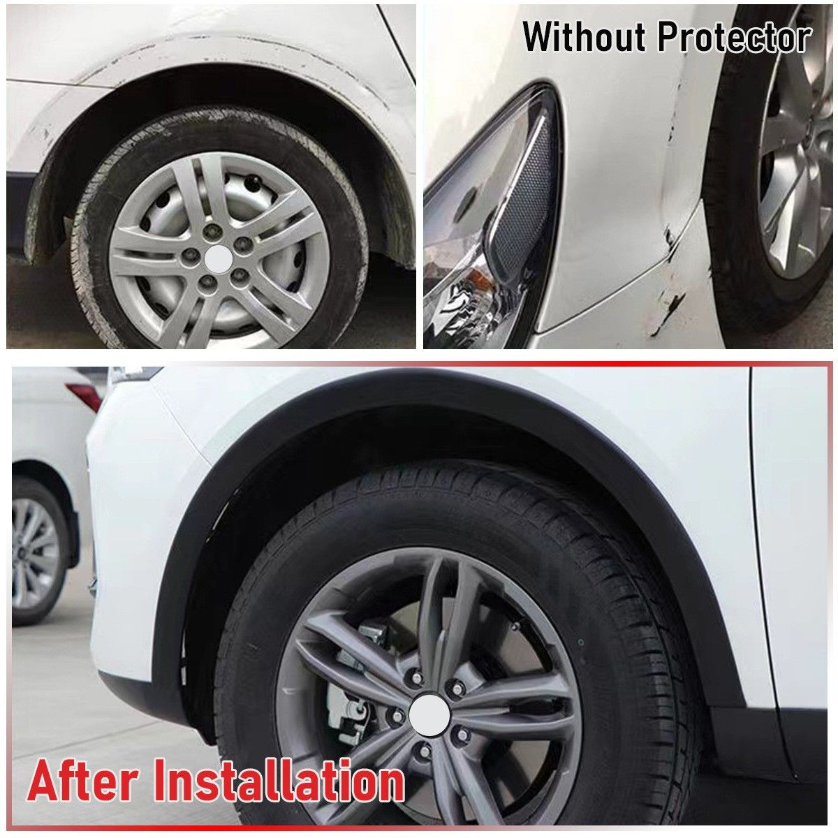 1.5m Universal Fender Flares Car Wheel Arch Mudguards, Black V1237-ZY-506-0050