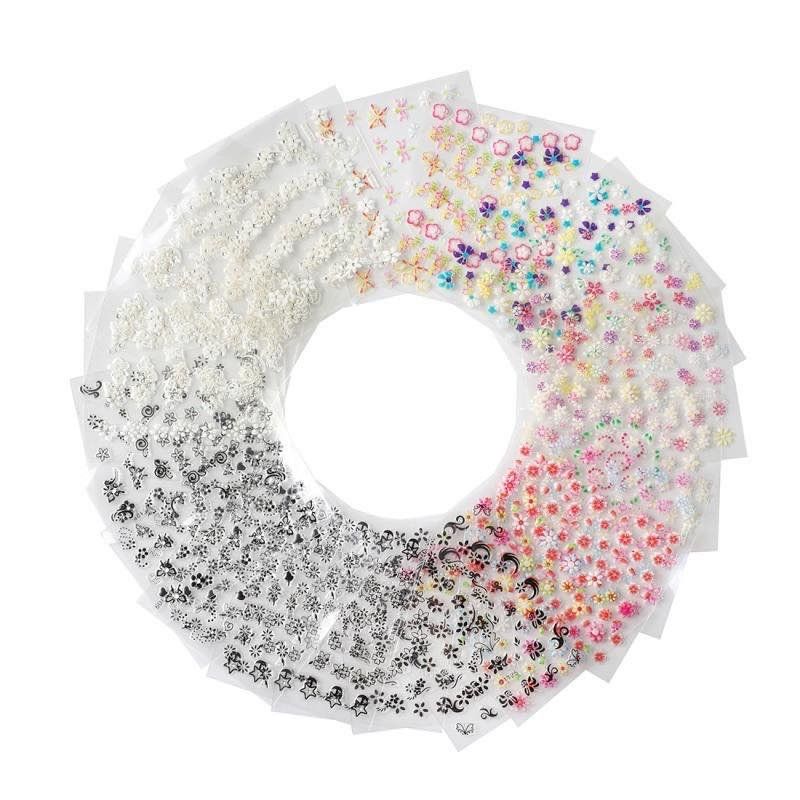 10 Sheets Self-Adhesive Nail Decorations Multi-Color V1237-ZY-506-0052