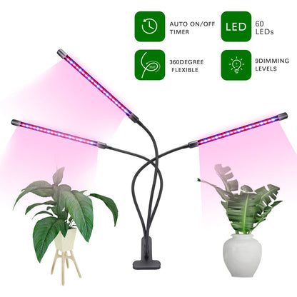60 LED Full Spectrum Grow Light with 3 Timers, MultiColor V1237-ZY-506-0059