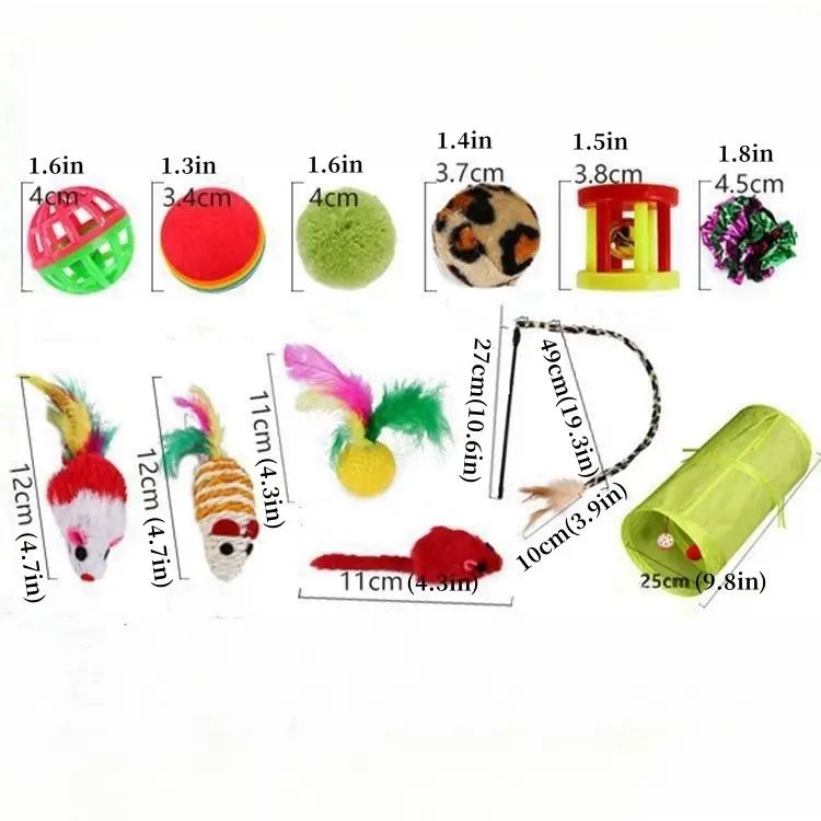 21 Piece Cat Toys, MultiColor - Perfect for Kittens and Cats V1237-ZY-506-0067