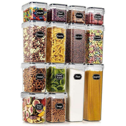 14-pack Transparent Food Storage Jars with Airtight Lids Kit V1237-ZY-506-0068