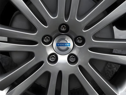 4-Pack Volvo Wheel Hub Emblem Center Caps, 64mm, Silver Blue V1237-ZY-506-0073