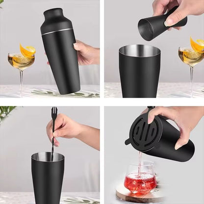 Stainless Steel Cocktail Shaker Set, Matte Black V1237-ZY-506-0076