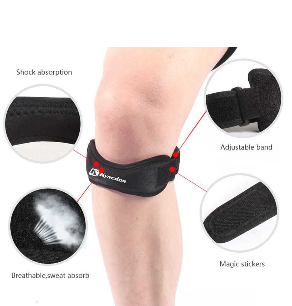 2-pack Black Knee Pads, Adjustable Knee Strap for Running, Compatible with Nike V1237-ZY-506-0078