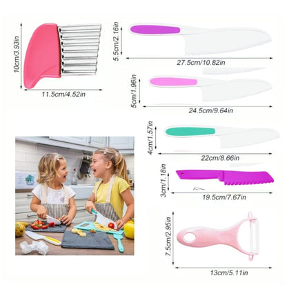 Child-Friendly Kitchen Set with Knife and Potato Peeler, Pink V1237-ZY-506-0084
