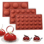 24-Piece Silicone Mold for Ice Chocolate Jelly, Brown Hemisphere Ball Mold 6/8/15/24 V1237-ZY-506-0087