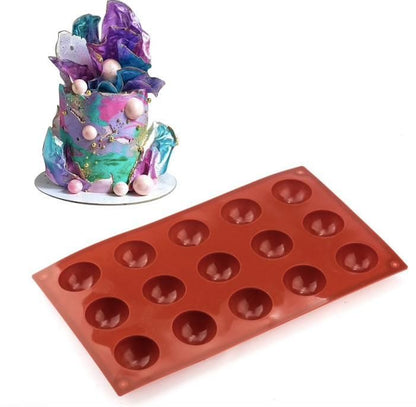 6/8/15/24 Silicone Mold, Ball Hemisphere Ice Chocolate Jelly Mold 8 Bullets Brown V1237-ZY-506-0088