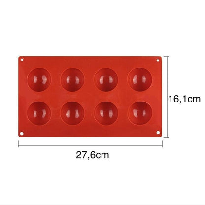 6/8/15/24 Silicone Mold, Ball Hemisphere Ice Chocolate Jelly Mold 8 Bullets Brown V1237-ZY-506-0088