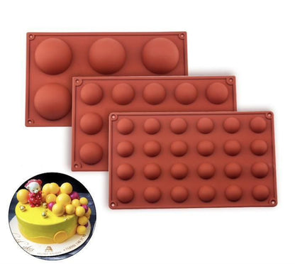 Silicone Mold 15 Bullets Brown, Ball Hemisphere 6/8/15/24, Ice Chocolate Jelly Mold V1237-ZY-506-0089