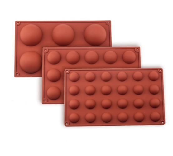 Silicone Mold 15 Bullets Brown, Ball Hemisphere 6/8/15/24, Ice Chocolate Jelly Mold V1237-ZY-506-0089