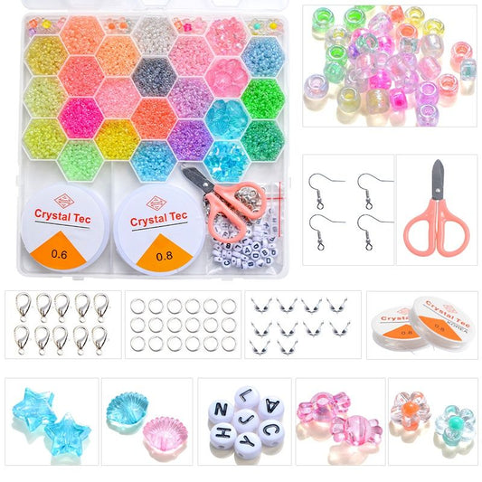 Glow in the Dark Bead Set DIY Kit with Wire and Accessories, Multicolor V1237-ZY-506-0090