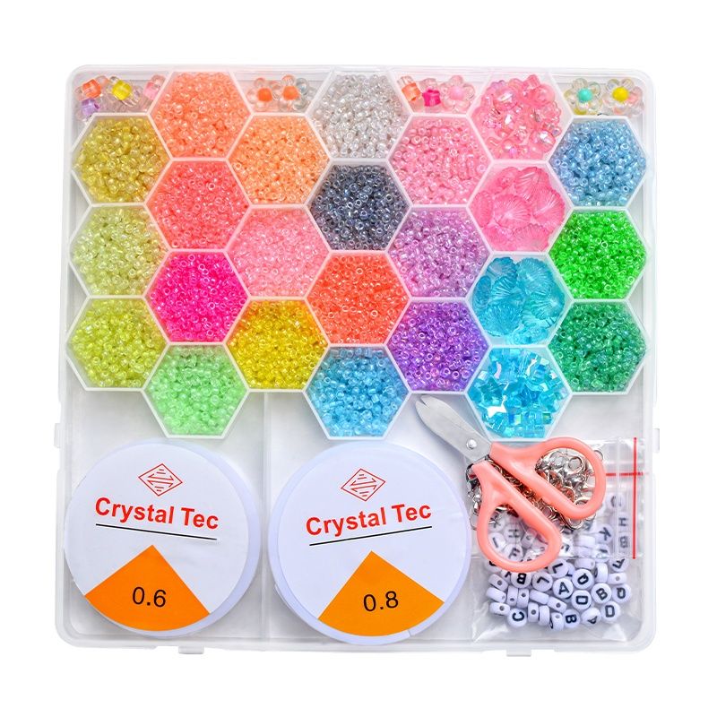 Glow in the Dark Bead Set DIY Kit with Wire and Accessories, Multicolor V1237-ZY-506-0090